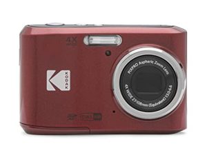 كاميرا KODAK PIXPRO Friendly Zoom FZ45-RD الرقمية بدقة 16 ميجابكسل مع زووم بصري 4X بزاوية عريضة 27 مم وشاشة إل سي دي 2.7 بوصة (أحمر)