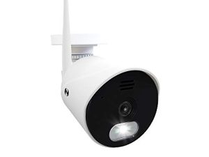 Night Owl 1080p AC-Powered Panoramic Wi-Fi IP كاميرا داخلية / خارجية بزاوية عرض 140 درجة فائقة الاتساع ، صوت ثنائي الاتجاه ، إضاءة مدمجة ، كشف الحركة ، وتطبيق الهاتف المحمول عن بعد