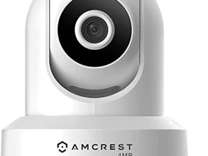 Amcrest 4MP UltraHD Indoor WiFi Camera، Security IP Camera with Pan / Tilt، Two Way Audio، Night Vision، Remote view، 2.4GHz، 4-Megapixel @ 30FPS، Wide 90 ° FOV، IP4M-1041W (أبيض)