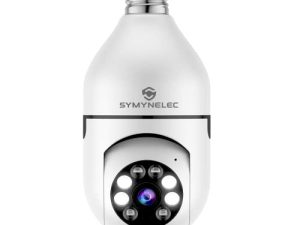 كاميرا أمان خفيفة SYMYNELEC ، كاميرا أمان منزلية ذكية لاسلكية بدقة 1080 بكسل مزودة بخاصية WiFi مع ضوء كشاف للرؤية الليلية ، إنذار للكشف عن الحركة البشرية ، الوصول عن بُعد للداخل (لا يتم تضمين بطاقة TF)