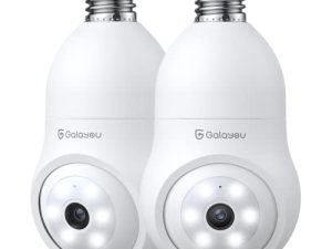 2K Light Bulb Security Cameras Wireless Outdoor ، GALAYOU E27 Light Socket Security Camera ، داخلي 360 درجة كاميرات مراقبة المنزل ، واي فاي كاميرا مراقبة ، تتبع الحركة Pan-Tilt View Alexa Google Home 2 قطعة