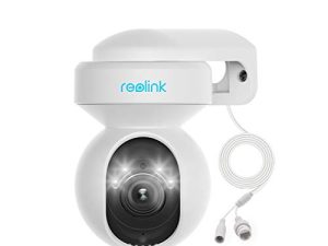 كاميرا REOLINK E1 الخارجية للأمن WiFi ، كاميرا 5MP HD PTZ للأمن المنزلي ، تتبع تلقائي ، نطاق مزدوج 2.4 / 5 جيجاهرتز WiFi ، تكبير بصري 3X ، كشف الحركة الذكية ، رؤية ليلية ملونة ، مقاوم للماء