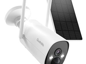Codnida Solar Security Cameras Wireless Outdoor Security Camera 2.4Ghz WiFi Security Camera مع كشف الحركة ، بطارية تعمل بالطاقة الشمسية ، 2K HD ، صوت ثنائي الاتجاه ، رؤية ليلية ، IP66