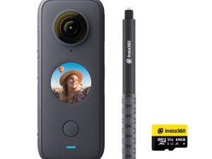 Insta360 ONE X2 Construction Kit - كاميرا 360 ، فيديو 5.7K ، صورة 18 ميجابكسل ، 2 إطارًا في الثانية الفاصل الزمني ، فحص الموقع ، يعمل مع Matterport ، OpenSpace ، DroneDeploy ، StructionSite ، Cupix ، Reconstruct ، HoloBuilder.