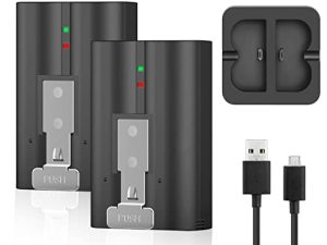 2-Pack 6040mAh بطارية بديلة مع محطة شاحن لكاميرا Ring-Doorbell 2/3/4 وكاميرا Spotlight وكاميرا Stick Up ، بطاريات ليثيوم أيون قابلة لإعادة الشحن قابلة لإعادة الشحن 3.65 فولت كاميرا داخلية