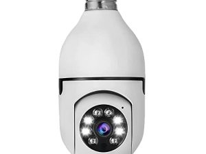Hoibampu 1 Pack Wireless Light Bulb Camera 1080P HD داخلي واي فاي ذكي كاميرا منزلية مع صوت ثنائي الاتجاه للرؤية الليلية إنذار للكشف عن الحركة البشرية