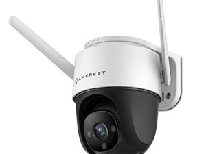 Amcrest 4MP Outdoor PT WiFi IP Camera Pan Tilt Zoom (Digital 16x) SmartHome WiFi Camera Security Speed Dome، Motorized Pan / Tilt، 98ft Nightcolor، WiFi (2.4Ghz)، 107º FOV، IP66، 4MP، ASH47-W