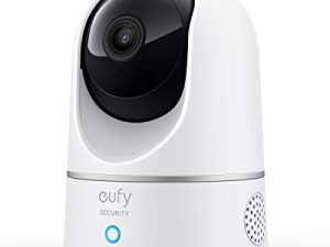 eufy security Solo IndoorCam P24، 2K، Pan & Tilt، كاميرا أمان داخلية، كاميرا Wi-Fi Plug-in، الإنسان والحيوانات الأليفة AI، توافق المساعد الصوتي، الرؤية الليلية، تتبع الحركة، HomeBase غير متوافق
