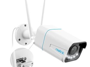 REOLINK 5MP كاميرا أمان خارجية مع أضواء كاشفة ، تكبير بصري 5X ، رؤية ليلية ملونة ، اكتشاف شخص / مركبة ، نظام كاميرا أمان منزلي واي فاي 2.4 / 5 جيجاهرتز ، يدعم التشغيل الذكي ، RLC-511WA