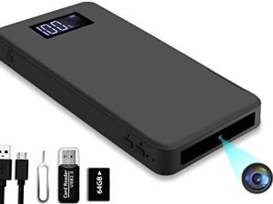 XISRU 64GB كاميرا تجسس كاميرا خفية 10000 مللي أمبير Full HD 1080P كاميرا خفية صغيرة للتجسس ، كاميرا خفية للمربية ، كاميرا خفية صغيرة مع مستشعر الجاذبية / رؤية ليلية - كاميرات مراقبة محمولة بدون واي فاي