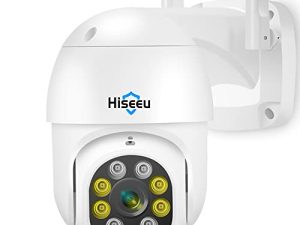 Hiseeu 2K 360 ° Pan / Tilt / Digital Zoom Security Camera Outdoor ، تتبع الحركة ، Floodlight ، 3MP 2.4G WiFi Camera ، Light Alarm ، Color Night Vision ، PC & Mobile View Remote ، كاميرا أمان ثنائية الاتجاه
