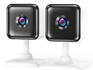 كاميرا مراقبة داخلية ذكية 1080P FHD Wi-Fi للمنزل مع رؤية ليلية ، صوت ثنائي الاتجاه ، كشف الحركة ، للأطفال / الحيوانات الأليفة / المربية / كبار السن ، متوافق مع Alexa & Google Home ، عبوتان