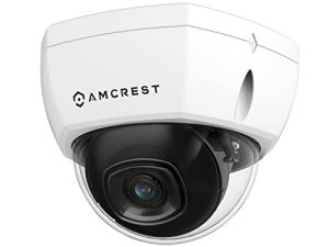 Amcrest UltraHD 4K (8MP) كاميرا POE IP للأمان الخارجي ، 3840x2160 ، 98 قدمًا للرؤية الليلية ، عدسة 2.8 مم ، IP67 مانعة لتسرب الماء ، قبة مقاومة للتخريب IK10 ، تسجيل MicroSD ، أبيض (IP8M-2493EW)