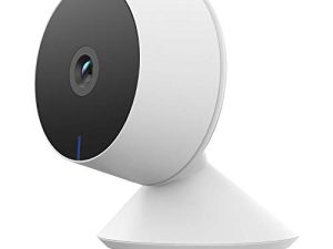 Feit Electric CAM1 / WIFI 1080p HD كاميرا أمان منزلية ذكية داخلية تعمل بالواي فاي مع رؤية ليلية ، صوت ثنائي الاتجاه ، تعمل مع Alexa ومساعد Google ، أبيض