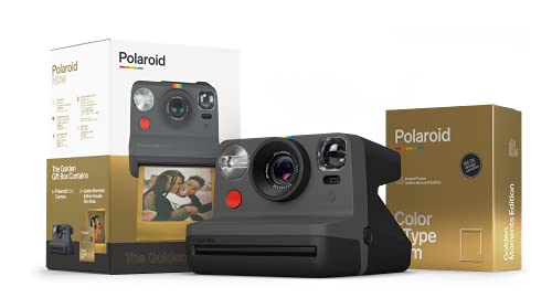 كاميرا فورية Polaroid Now Black I-Type - كاميرا صندوق هدايا ذهبي + مجموعة أفلام (6151) كاميرا فورية Polaroid Now Black I-Type - كاميرا صندوق هدايا ذهبي + مجموعة أفلام (6151)