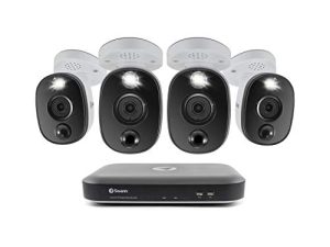 نظام كاميرا مراقبة Swann Home DVR مع 1 تيرا بايت HDD ، 4 قنوات 4 كاميرا ، 4K Ultra HD فيديو ، مراقبة سلكية داخلية أو خارجية ، رؤية ليلية ملونة ، كشف الحركة الحرارية ، أضواء LED ، 455804