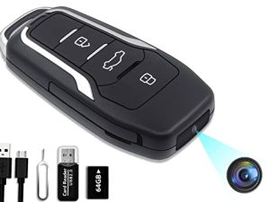 ClODGDGO 64GB جاسوس كاميرا خفية مفتاح السيارة الكاميرا ، 360 دقيقة عمر البطارية كاميرا جاسوس صغيرة ، كاميرا مربية مخفية مع HD 1080P ، وكاميرات المراقبة والحماية للمواعدة