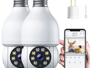 Topiacam Light Bul b كاميرا الأمن الخارجية اللاسلكية 2.4G WiFi 360 كاميرا المصباح الداخلي ، 2 طريقة الصوت / HD / الرؤية الليلية / كاميرا الأمن بمقبس الضوء ، كاميرا الأمن المصباح ، الكشف الذكي للحركة