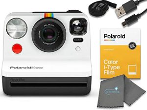 كاميرا Polaroid Now I-Type Instant Film - حزمة بالأبيض والأسود مع مجموعة أفلام ملونة من النوع i (8 صور فورية) وقماش تنظيف Lumintrail