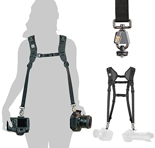 BlackRapid Double Breathe Camera Harness ، تصميم موثوق به لكاميرا SLR واحدة أو اثنتين ، DSLR ، كاميرات بدون مرآة BlackRapid Double Breathe Camera Harness ، تصميم موثوق به لكاميرا SLR واحدة أو اثنتين ، DSLR ، كاميرات بدون مرآة