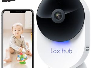 كاميرا LAXIHUB 5 جيجاهرتز واي فاي مراقبة داخلية للأطفال ، كاميرا بيضاء منزلية للحيوانات الأليفة / الكلاب / القطط مع تطبيق ، نطاقات مزدوجة 5 جيجاهرتز / 2.4 جيجاهرتز ، رؤية ليلية بدقة 1080 بكسل ، صوت ثنائي الاتجاه ، منطقة مخصصة لكشف الحركة