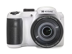 كاميرا KODAK PIXPRO Astro Zoom AZ255-WH الرقمية بدقة 16 ميجابكسل مع زووم بصري 25X بزاوية عرض 24 مم بزاوية عريضة 1080 بكسل وشاشة LCD مقاس 3 بوصات (أبيض)
