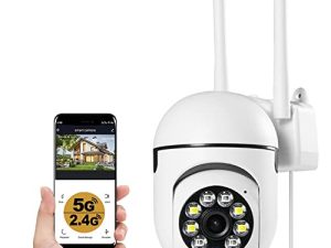 كاميرات KOWVOWZ الأمنية ، 2.4 جيجاهرتز و 5 جيجاهرتز وكاميرات WiFi للأمن المنزلي ، وكاميرات مراقبة على شكل قبة 1080 بكسل مع عرض 360 درجة ، وكاميرا مراقبة مقاومة للماء مع اكتشاف الحركة ، وصوت ثنائي الاتجاه (قطعة واحدة) 178 × 102 × 69 ملم / 7 × 4 × 2.7 بوصة