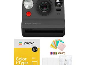كاميرا بولارويد الأصلية الآن Viewfinder i-Type Instant Camera (أسود) مع مجموعة أفلام i-Type وحزمة الملحقات