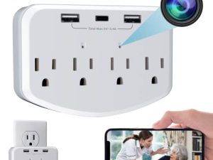 كاميرا خفية واي فاي كاميرا تجسس الكاميرات الخفية شاحن جداري مربية كاميرا مع منفذ شاحن USB سريع HD 1080P لاسلكي للكاميرا السرية لأمن المنزل 20 واط منفذ شحن PD