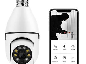 1080P 360 درجة دوران تلقائي للتتبع البانورامي للكاميرا ضوء لمبة رؤية ليلية لاسلكية للواي فاي PTZ IP كاميرا مراقبة عن بعد واجهة E27 أمن الوطن كاميرا ويب اتجاهين صوت