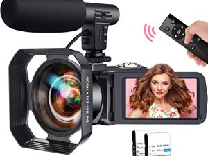 كاميرا فيديو 2.7K كاميرا فيديو ، كاميرا مدونات فيديو 30 ميجابكسل لـ YouTube IR للرؤية الليلية 16X كاميرا فيديو رقمية لكاميرا فيديو YouTube 3.0 بوصة مع جهاز تحكم عن بعد وبطاريتين