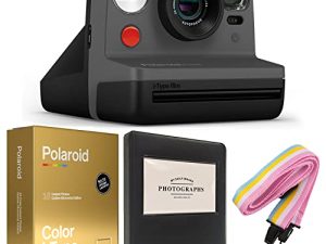 كاميرا فورية Polaroid Now I-Type - أسود + فيلم لحظات ذهبية - حزمة صندوق كل شيء في عطلة