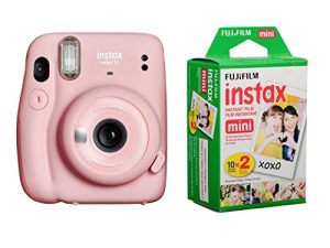 كاميرا Fujifilm Instax Mini 11 بفيلم فوري ، مع حزمة مزدوجة من فيلم Fujifilm instax Mini Instant Daylight ، 20 تعريض (وردي أحمر الخدود)