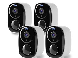 كاميرات Rraycom 4Pack الأمنية الخارجية اللاسلكية ، كاميرا تعمل بالبطارية لأمن المنزل ، سحابة / SD (حتى 256 جيجا) ، كشف الحركة بالذكاء الاصطناعي ، رؤية ليلية ملونة ، صوت ثنائي الاتجاه