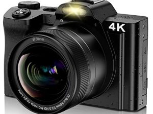 كاميرا رقمية بدقة 4K ، وكاميرا فيديو بدقة 48 ميجابكسل ، وكاميرا فيديو YouTube ، وشاشة تعمل باللمس ، وشاشة تعمل باللمس مقاس 3.5 بوصة ، وكاميرا فيديو زووم رقمي × 16 مع عدسة بزاوية عريضة