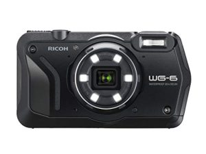 RICOH WG-6 كاميرا ويب سوداء مقاومة للماء 20 ميجابكسل صور عالية الدقة 3 بوصة LCD مقاومة للماء 20 متر مقاومة للصدمات 2.1 متر وضع تحت الماء 6-LED حلقة ضوء للتصوير الفوتوغرافي ماكرو