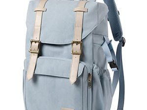 حقيبة ظهر BAGSMART للكاميرا ، حقيبة كاميرا DSLR ، حقيبة ظهر للكاميرا مقاومة للماء للمصورين ، مناسبة للكمبيوتر المحمول حتى 15 بوصة مع غطاء للمطر وحامل ثلاثي القوائم ، أزرق فاتح
