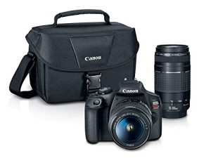 كاميرا كانون EOS Rebel T7 DSLR | 2 عدسة مع عدسة EF18-55mm + EF 75-300mm ، أسود