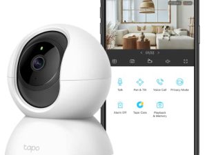 TP-Link Tapo 2K Pan Tilt Security Camera for Baby Monitor، Dog Camera with Motion Detection، 2-Way Audio Siren، Night Vision، Cloud & SD Card Storage (up to 256 GB)، Works with Alexa & Google Home (C210)