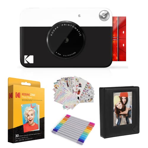 مجموعة هدايا Kodak Printomatic Instant Camera (أسود) + ورق زنك (20 ورقة) + حافظة فاخرة + 7 مجموعات ملصقات ممتعة + علامات ثنائية الطرف + ألبوم صور. مجموعة هدايا Kodak Printomatic Instant Camera (أسود) + ورق زنك (20 ورقة) + حافظة فاخرة + 7 مجموعات ملصقات ممتعة + علامات ثنائية الطرف + ألبوم صور.