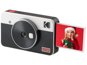 كاميرا فورية لاسلكية محمولة Kodak Mini Shot 2 ريترو ، متوافقة مع أجهزة iOS و Android و Bluetooth ، Real Photo (2.1x3.4) تقنية 4Pass - أبيض