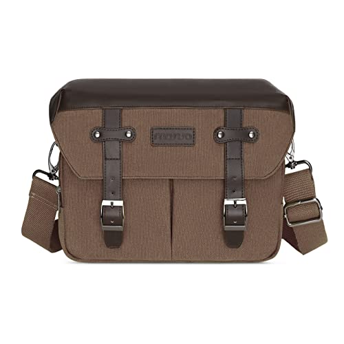 MOSISO Camera Case Crossbody Shoulder Messenger Bag DSLR / SLR / Mirrorless Photography Vintage PU Leather Flap Gadget Bag with Rain Cover متوافق مع Canon / Nikon / Sony Camera and Lens، Brown MOSISO Camera Case Crossbody Shoulder Messenger Bag DSLR / SLR / Mirrorless Photography Vintage PU Leather Flap Gadget Bag with Rain Cover متوافق مع Canon / Nikon / Sony Camera and Lens، Brown