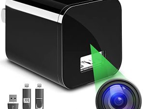 شاحن الكاميرا الخفية ALPHA TECH USB - كاميرا تجسس عالية الدقة 1080 بكسل لا تحتاج إلى واي فاي - شاحن حائط لكاميرا مربية صغيرة - كاميرات خفية سرية لأمن المنزل والمكتب والأطفال والحيوانات الأليفة
