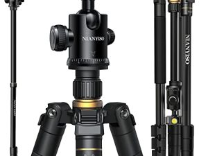 حامل ثلاثي لكاميرا DSLR مقاس 77 بوصة للسفر - حامل ثلاثي مدمج NIANYISO للكاميرا ، حامل ثلاثي احترافي مع رأس كروي 36 مم بزاوية 360 درجة ، حامل ثلاثي للكاميرا من الألومنيوم خفيف الوزن وحامل أحادي اللون يصل وزنه إلى 33 رطلاً