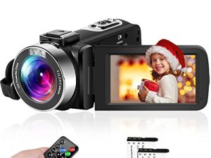 MISIOU Video Camera Full HD 1080p 30FPS Camcorder Camera for YouTube 24MP 18x Digital Zoom Vlogging Camera with Remote Control and Pause Function
