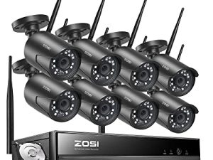 نظام كاميرا أمان لاسلكي ZOSI 2K 3 ميجابكسل ، H.265 + 8 قنوات CCTV NVR مع محرك أقراص ثابت 1 تيرابايت للتسجيل على مدار الساعة و 8 × 3 ميجابكسل وكاميرا IP WiFi خارجية داخلية ، رؤية ليلية ، تنبيه الحركة ، جهاز تحكم عن بعد