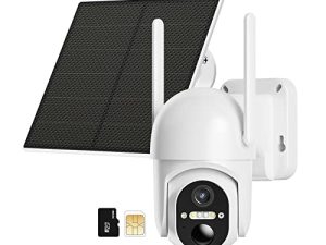 تشتمل كاميرا الأمان الخلوية 4G LTE على بطاقة SD و SIM (تدعم Verizon AT&T T-Mobile) ، كاميرا خارجية تعمل بالطاقة الشمسية بدون كاميرا أمان WiFi مع 2K 360 ° Live Video Night Vision Spotlight PIR Motion Sensor Two Way Talk