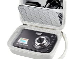 حقيبة حمل وحماية للكاميرا الرقمية ، AbergBest 21 ميجا بكسل 2.7 بوصة LCD قابلة لإعادة الشحن HD / Kodak Pixpro / Canon PowerShot ELPH 180/190 / كاميرات Sony DSCW800 / DSCW830 للسفر - أبيض