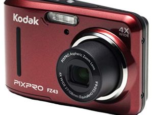 كاميرا كوداك PIXPRO Friendly Zoom FZ43-RD الرقمية بدقة 16 ميجابكسل مع زووم بصري 4X وشاشة إل سي دي 2.7 بوصة (أحمر)
