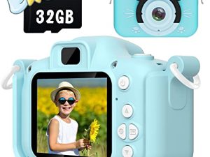 كاميرا Saneen Kids ، كاميرا 1080P HD للأطفال مع بطاقة 32 جيجابايت ، وكاميرا رقمية للأطفال 40 ميجابكسل للفتيات والأولاد من سن 2-12 ، هدايا عيد الميلاد المثالية للأطفال الصغار ، وماوس أزرق